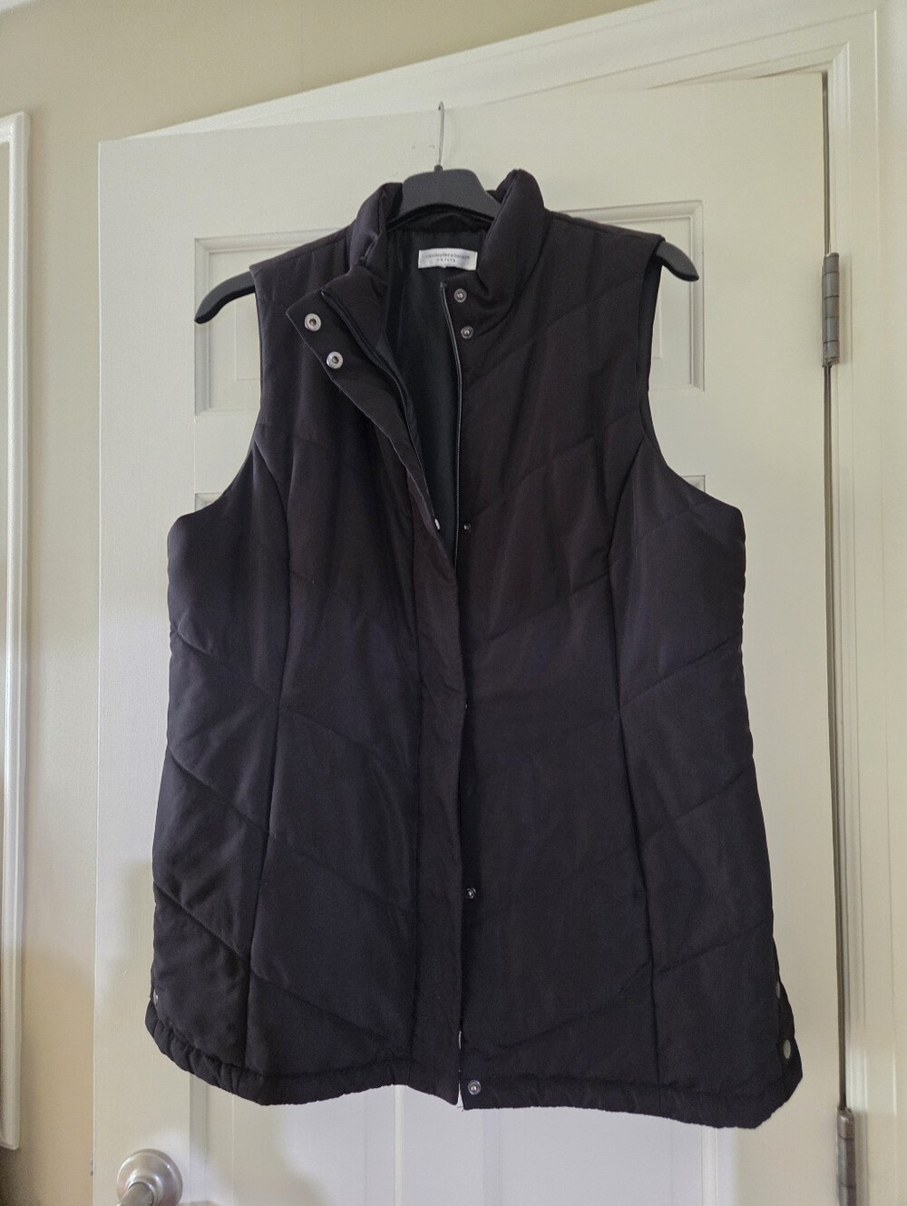 Women's Quilted Black Sleeveless Puffer Vest